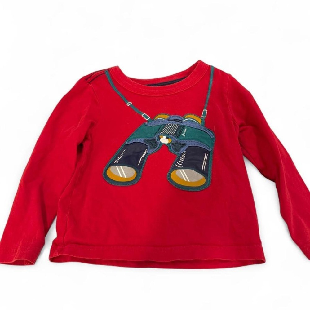 Joules Kids Red Binocular Graphic Long Sleeve T-Shirt Size 1y
